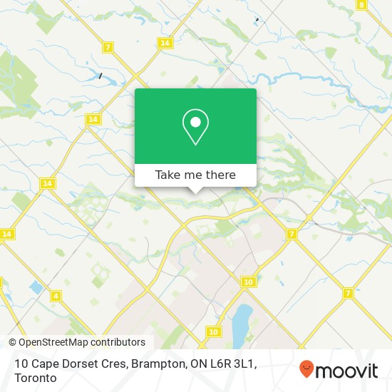 10 Cape Dorset Cres, Brampton, ON L6R 3L1 map