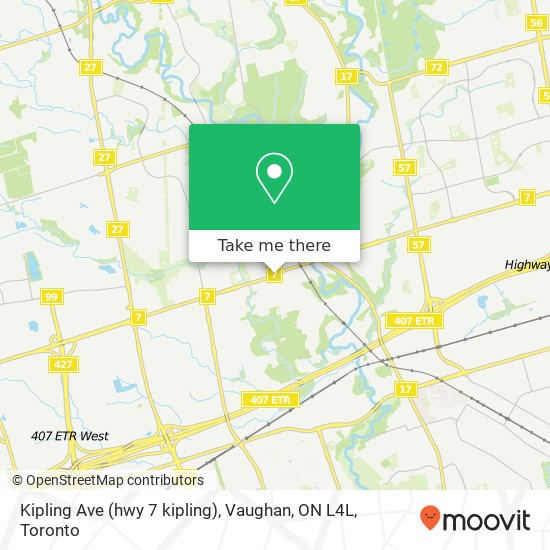 Kipling Ave (hwy 7 kipling), Vaughan, ON L4L map