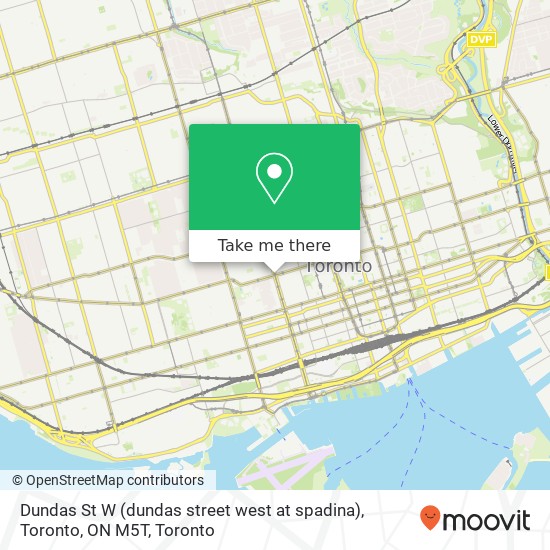 Dundas St W (dundas street west at spadina), Toronto, ON M5T map