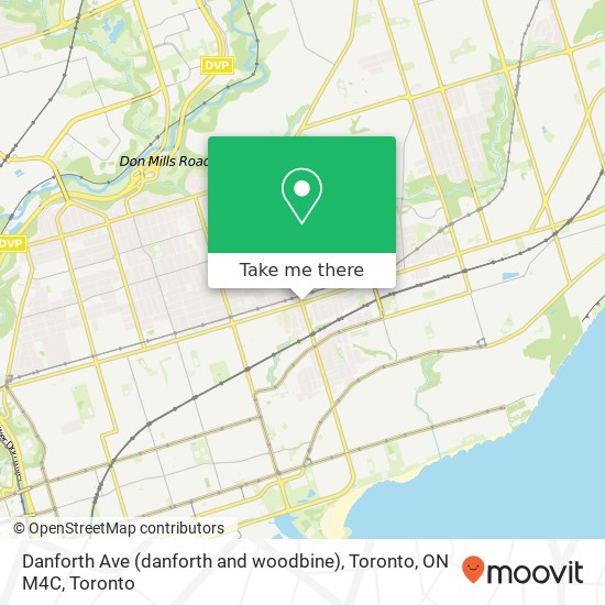 Danforth Ave (danforth and woodbine), Toronto, ON M4C map