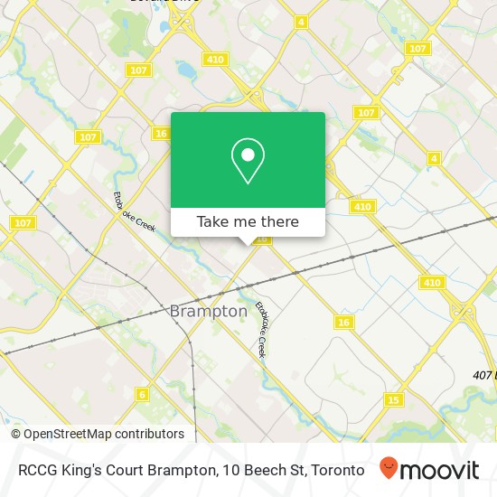 RCCG King's Court Brampton, 10 Beech St map