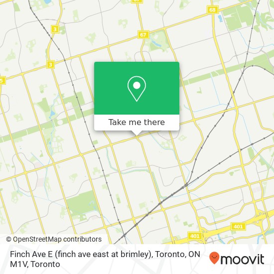 Finch Ave E (finch ave east at brimley), Toronto, ON M1V map