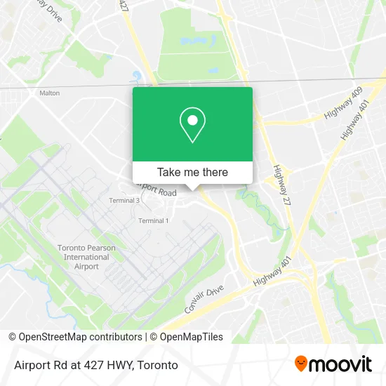 Airport Rd at 427 HWY map