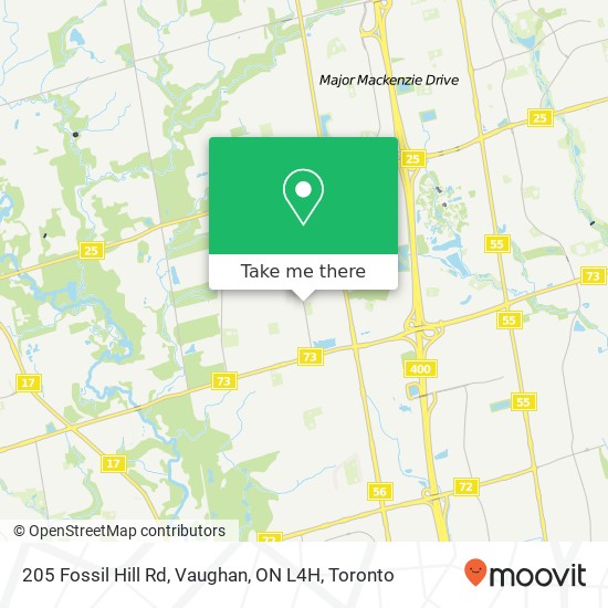 205 Fossil Hill Rd, Vaughan, ON L4H map