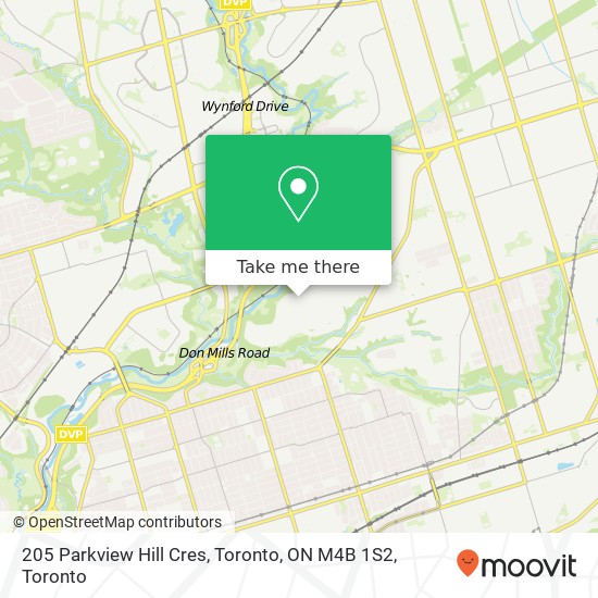 205 Parkview Hill Cres, Toronto, ON M4B 1S2 map