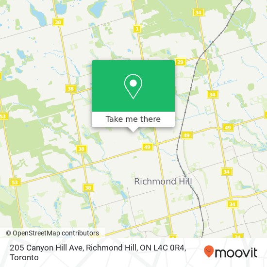205 Canyon Hill Ave, Richmond Hill, ON L4C 0R4 map