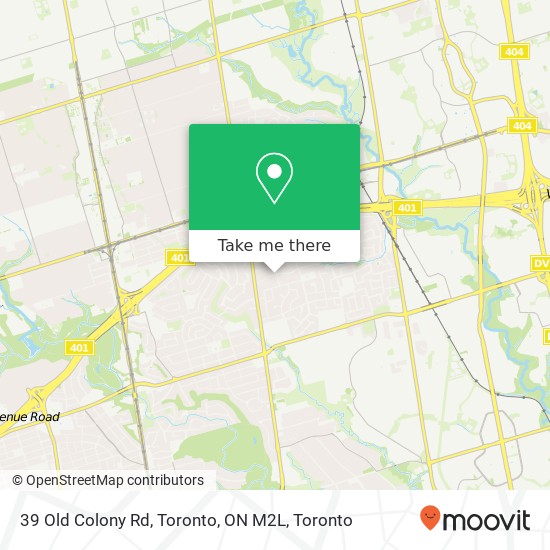 39 Old Colony Rd, Toronto, ON M2L map