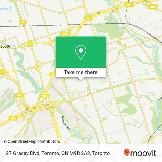 27 Gracey Blvd, Toronto, ON M9R 2A2 map