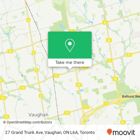 27 Grand Trunk Ave, Vaughan, ON L6A map