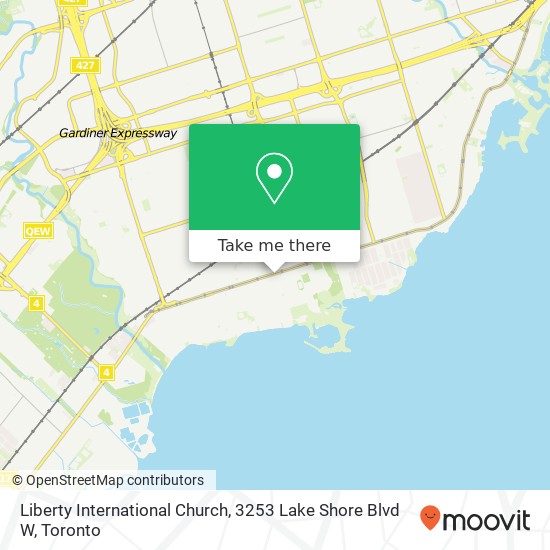 Liberty International Church, 3253 Lake Shore Blvd W map