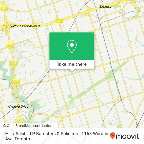 Hills, Salah LLP Barristers & Solicitors, 1168 Warden Ave map