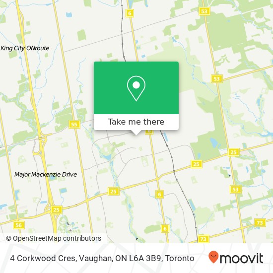 4 Corkwood Cres, Vaughan, ON L6A 3B9 map