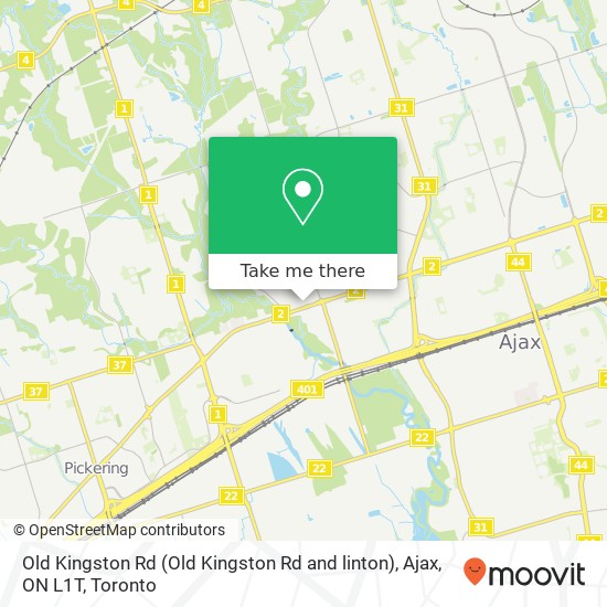 Old Kingston Rd (Old Kingston Rd and linton), Ajax, ON L1T map