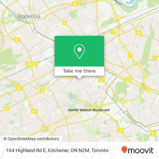 104 Highland Rd E, Kitchener, ON N2M map