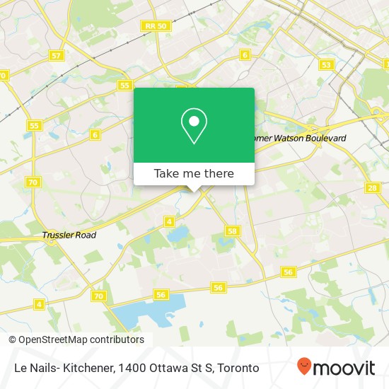 Le Nails- Kitchener, 1400 Ottawa St S map