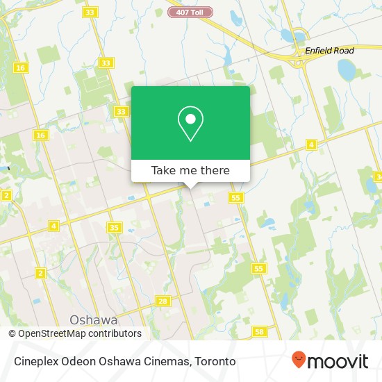 Cineplex Odeon Oshawa Cinemas map