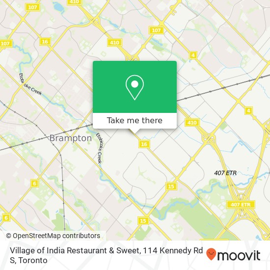 Village of India Restaurant & Sweet, 114 Kennedy Rd S plan