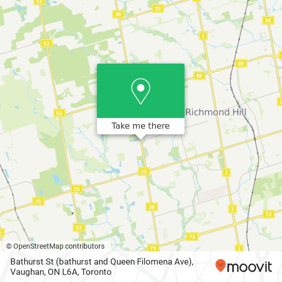 Bathurst St (bathurst and Queen Filomena Ave), Vaughan, ON L6A map