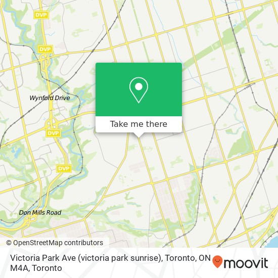 Victoria Park Ave (victoria park sunrise), Toronto, ON M4A map