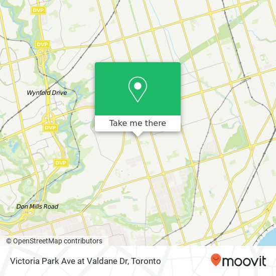Victoria Park Ave at Valdane Dr map