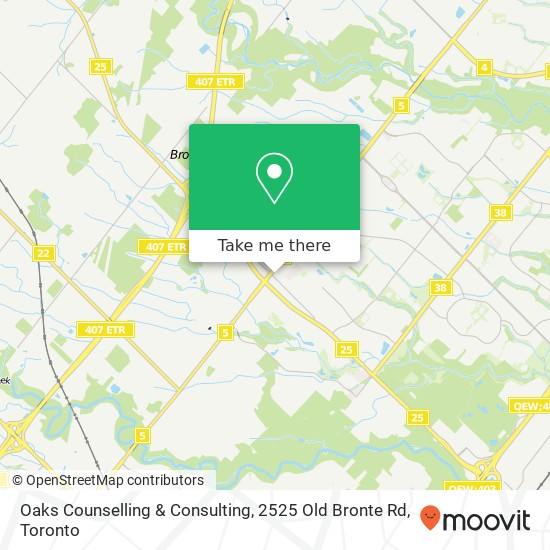 Oaks Counselling & Consulting, 2525 Old Bronte Rd map