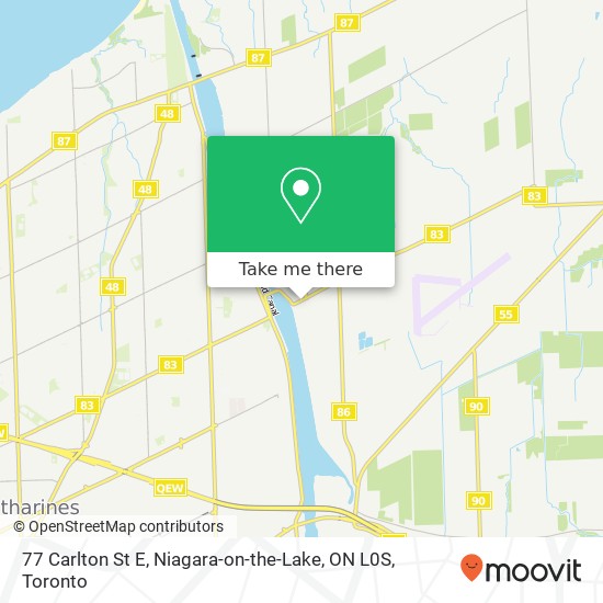 77 Carlton St E, Niagara-on-the-Lake, ON L0S map