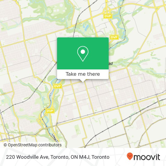 220 Woodville Ave, Toronto, ON M4J map