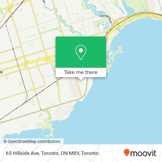 65 Hillside Ave, Toronto, ON M8V map