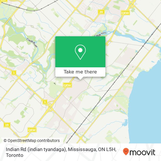 Indian Rd (indian tyandaga), Mississauga, ON L5H map