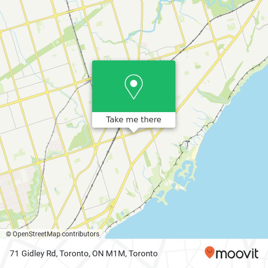 71 Gidley Rd, Toronto, ON M1M map