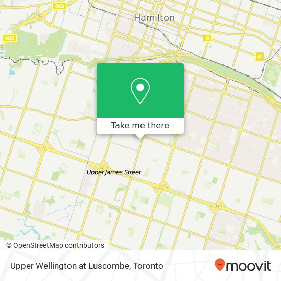 Upper Wellington at Luscombe map