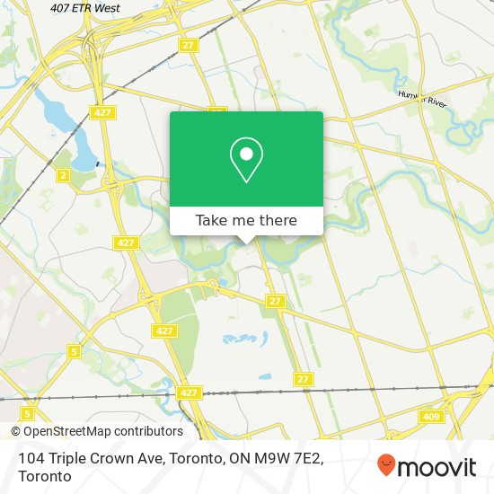 104 Triple Crown Ave, Toronto, ON M9W 7E2 map