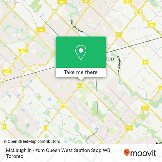 McLaughlin - zum Queen West Station Stop WB map