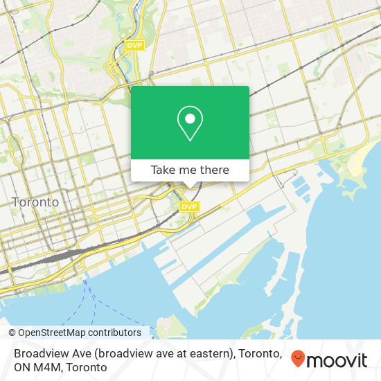 Broadview Ave (broadview ave at eastern), Toronto, ON M4M map
