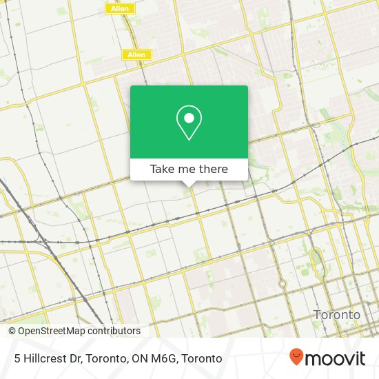 5 Hillcrest Dr, Toronto, ON M6G map