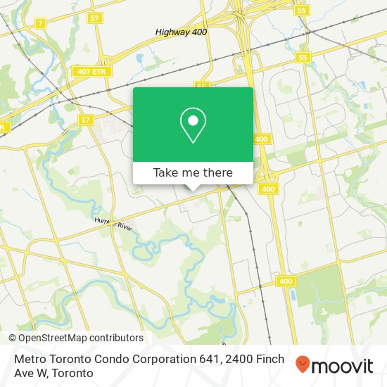 Metro Toronto Condo Corporation 641, 2400 Finch Ave W map