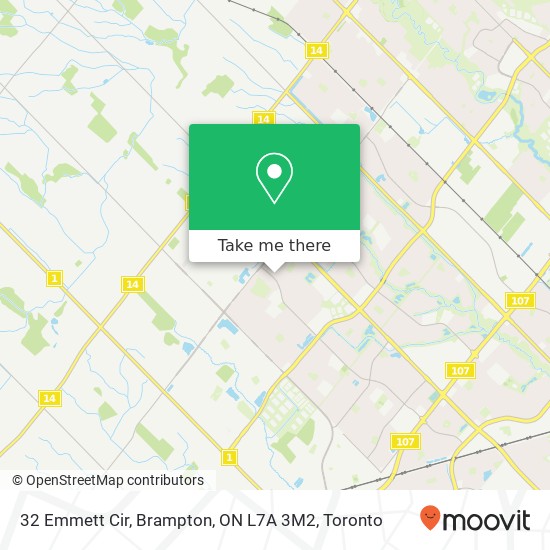 32 Emmett Cir, Brampton, ON L7A 3M2 map