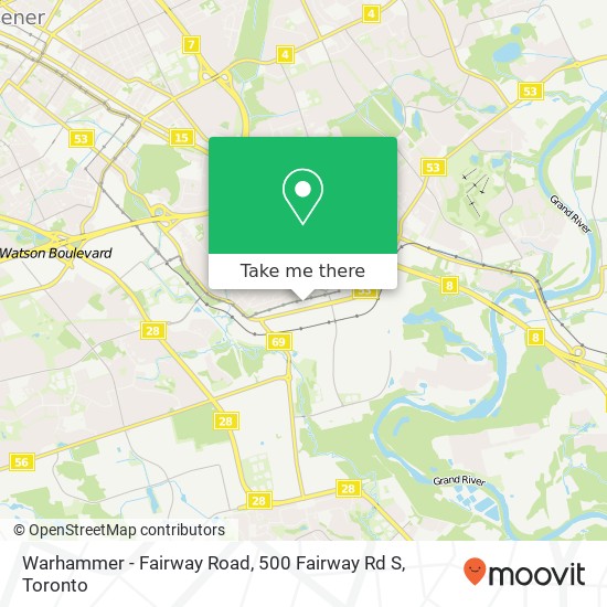 Warhammer - Fairway Road, 500 Fairway Rd S map