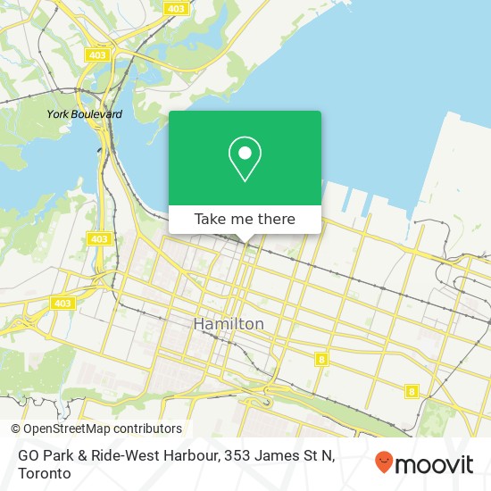 GO Park & Ride-West Harbour, 353 James St N map