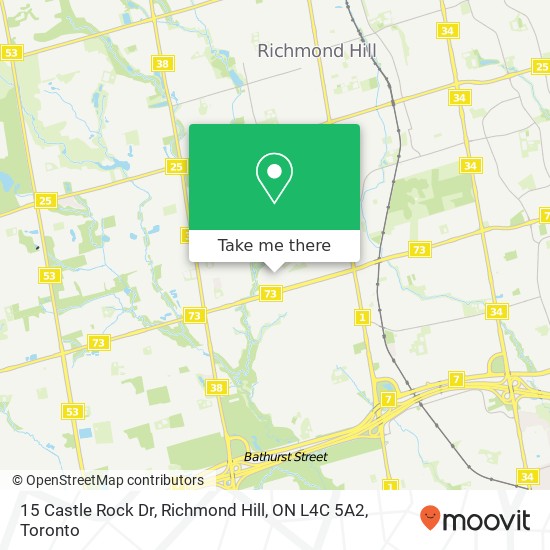 15 Castle Rock Dr, Richmond Hill, ON L4C 5A2 map