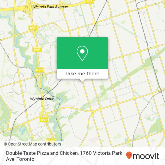 Double Taste Pizza and Chicken, 1760 Victoria Park Ave map