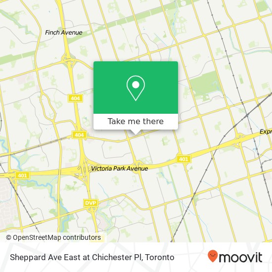 Sheppard Ave East at Chichester Pl map