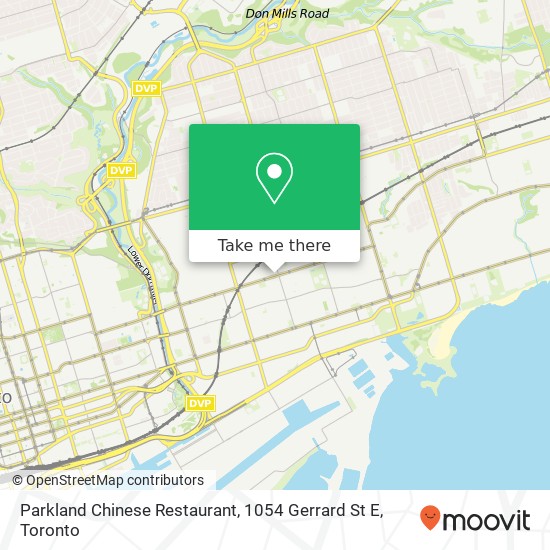Parkland Chinese Restaurant, 1054 Gerrard St E map