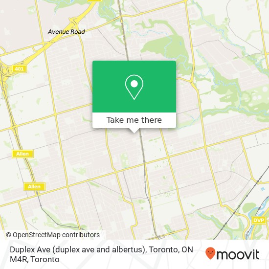 Duplex Ave (duplex ave and albertus), Toronto, ON M4R map