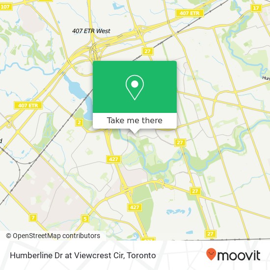 Humberline Dr at Viewcrest Cir map