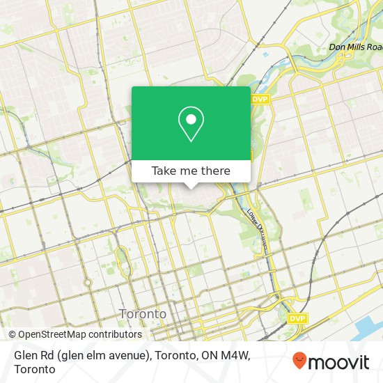 Glen Rd (glen elm avenue), Toronto, ON M4W map