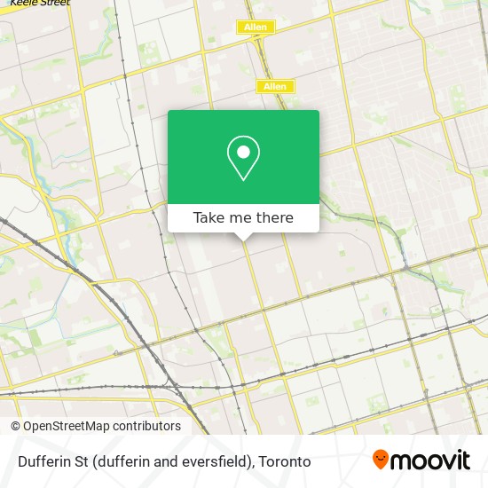 Dufferin St (dufferin and eversfield) map