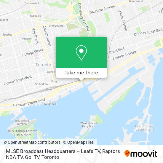 MLSE Broadcast Headquarters -- Leafs TV, Raptors NBA TV, Gol TV map