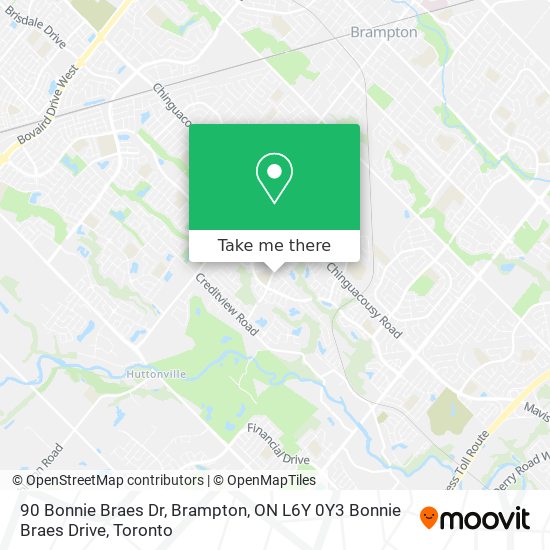 90 Bonnie Braes Dr, Brampton, ON L6Y 0Y3 Bonnie Braes Drive map