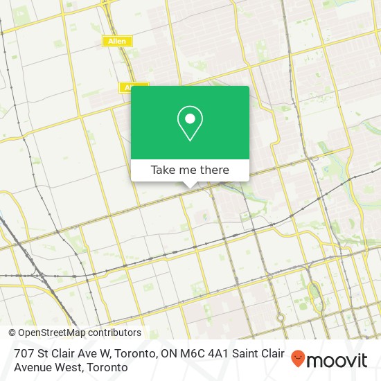 707 St Clair Ave W, Toronto, ON M6C 4A1 Saint Clair Avenue West map